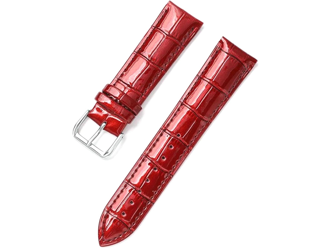 Pulseira de couro com 22mm Confortável Água Resistente Fivela Aço Inoxidável S/MARCA