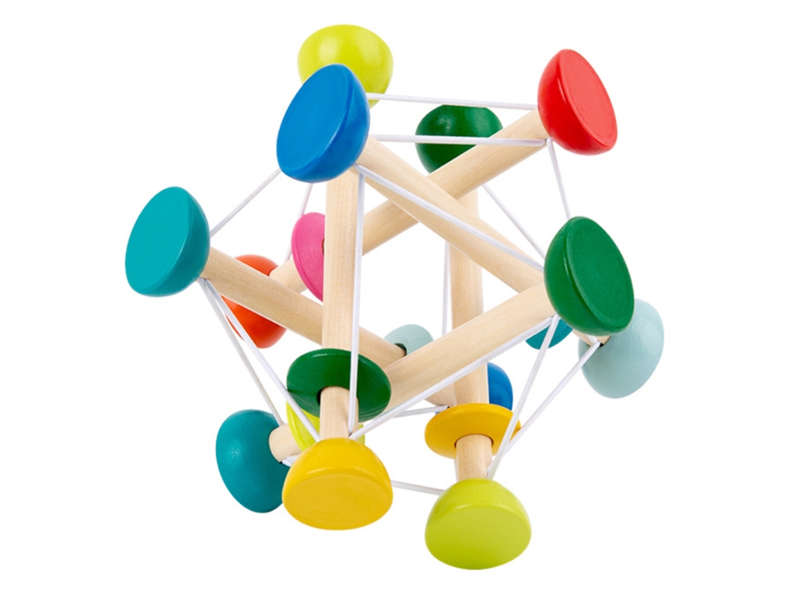 Walshlxq Bola Elástica Madeira Brinquedos para Bebês Bola Saltitante para Pegar Brinquedos de Percepção Inicial para Crianças