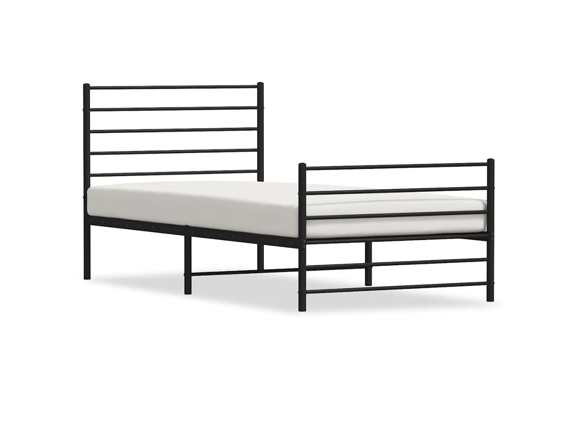 Bed Frame, Bed Frames Vidaxl Preto Aço (100 X 200 Cm)