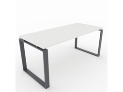 Secretária para Teletrabalho Escritório Casa Estrutura Fechada Cor Cinzenta Grafite Tábua de Madeira Cor Branco 140X60Cm Fabricado em Espanha OFICIT