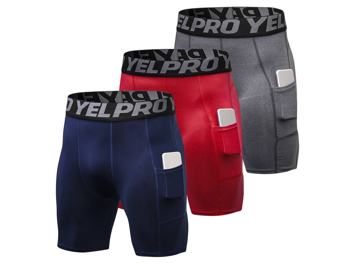 3 bermudas esportivas masculinas com bolso, para treino e academia | S/MARCA