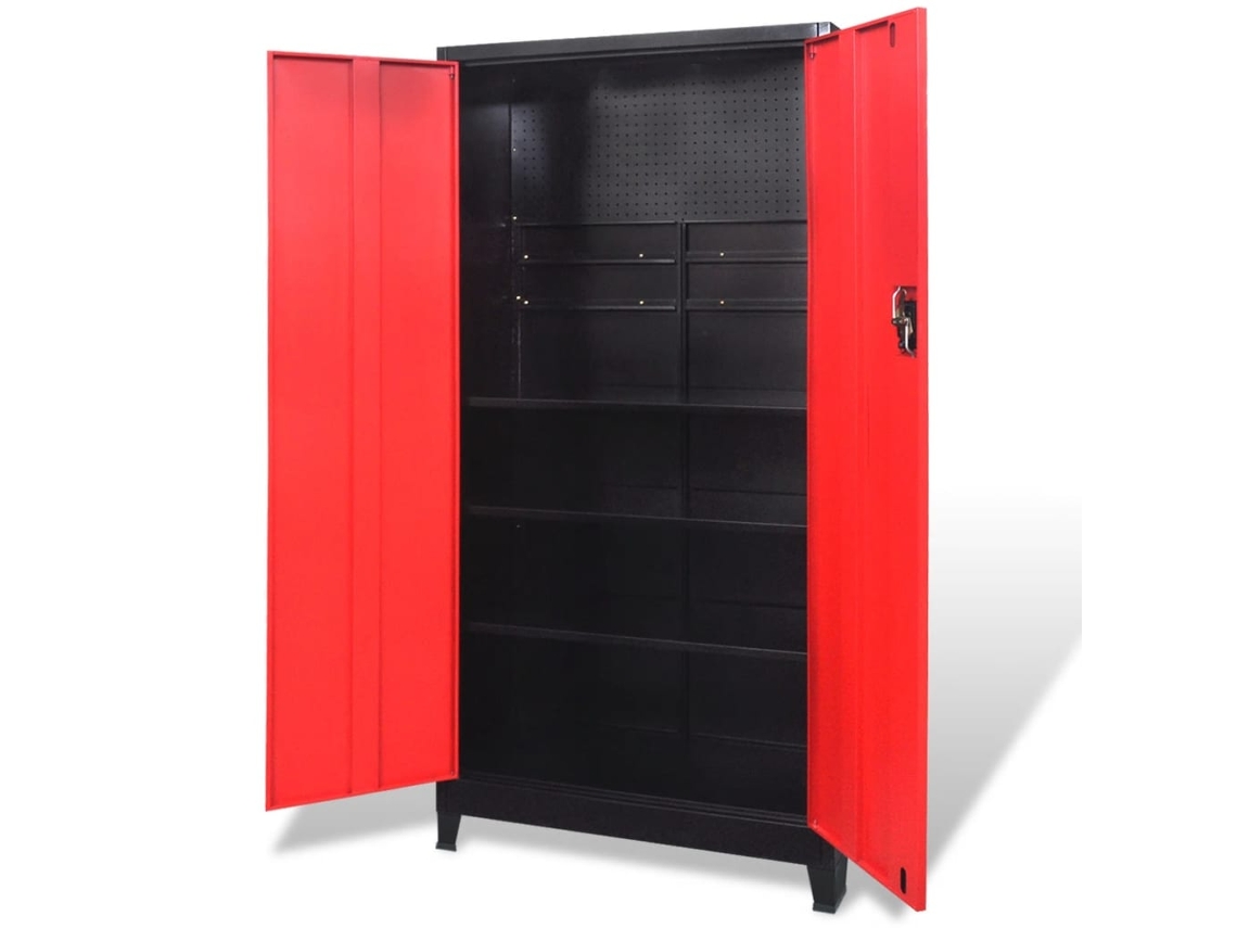 Armário Ferramentas 2 Portas Aço Verto Vermelho 90x40x180 cm MAISON EXCLUSIVE