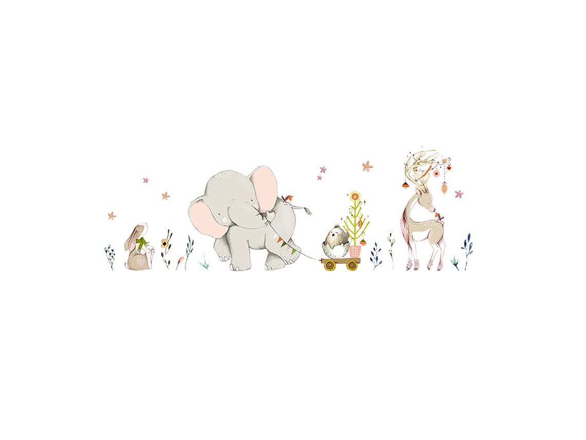 Adesivos De Parede De Elefante Feliz Laxiscreed Para Decoração De Quarto Infantil E Sala De Estar
