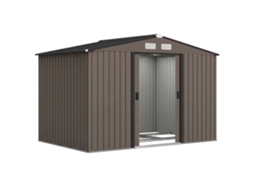 Galpão de Jardim S/MARCA 5,4m², porta deslizante, ventilação, aço galvanizado, marrom, 2,77x1,95x1,92m