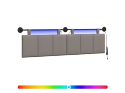 Conjunto 1 Cabeceira Suspensa Vidaxl Castanho-acinzentado Veludo (170 X 55 X 5 Cm)