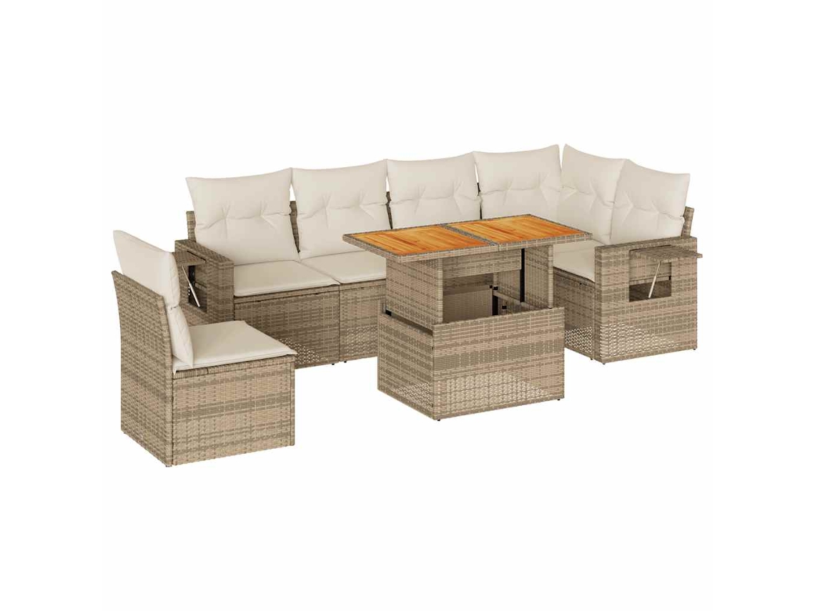 Garden Sofa Set, Garden Sofa Sets Vidaxl Bege Rattan / Vime (n/a)