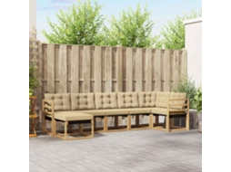 Vidaxl Conjunto De Sofás Para Exterior 7 Pcs Branco E Bege