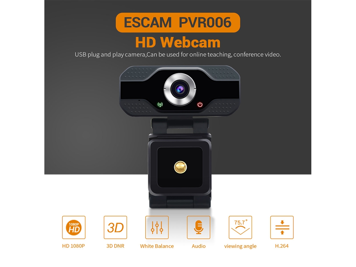 Câmera Web Usb 1080p Para Computador, Hd, Ideal Para Streaming E Videoconferências