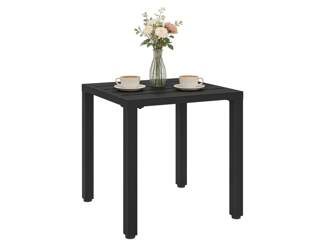Mesa Jardim Quadrada, Estrutura de Metal, para Varanda, Preto