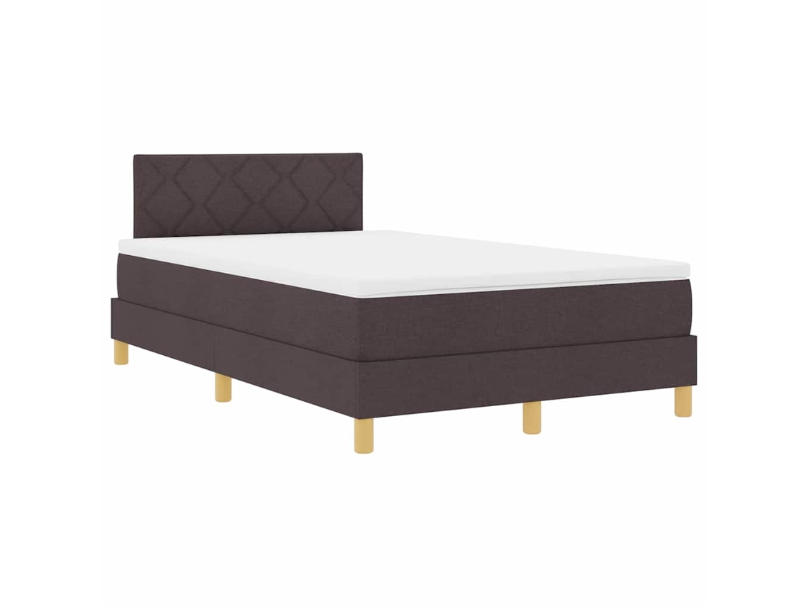 Cama Box Spring Led com Tecido Marrom Escuro MAISON EXCLUSIVE (120x190 cm)