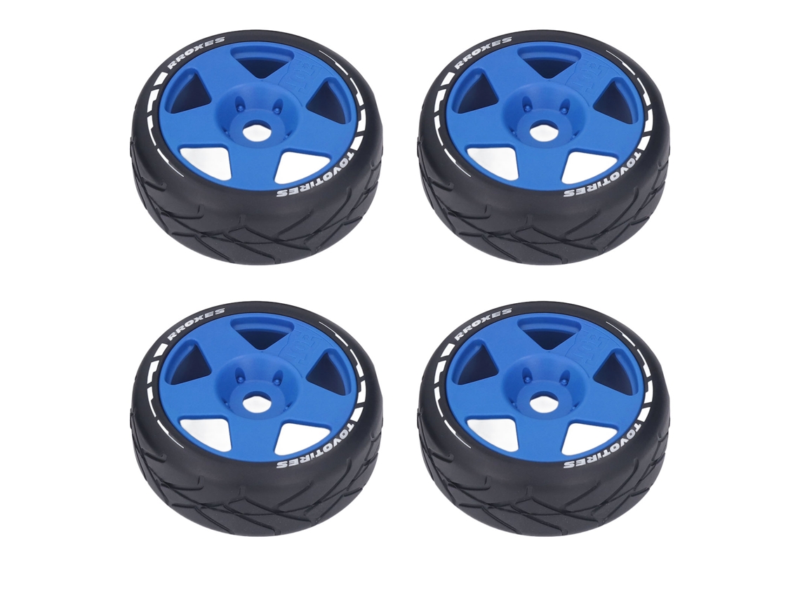 Mali 4 Pcs Rodas Rc Gt 1/8 Pneus de Corrida com Apoio 17mm Alto Grip Resistente Ao Desgaste Azul