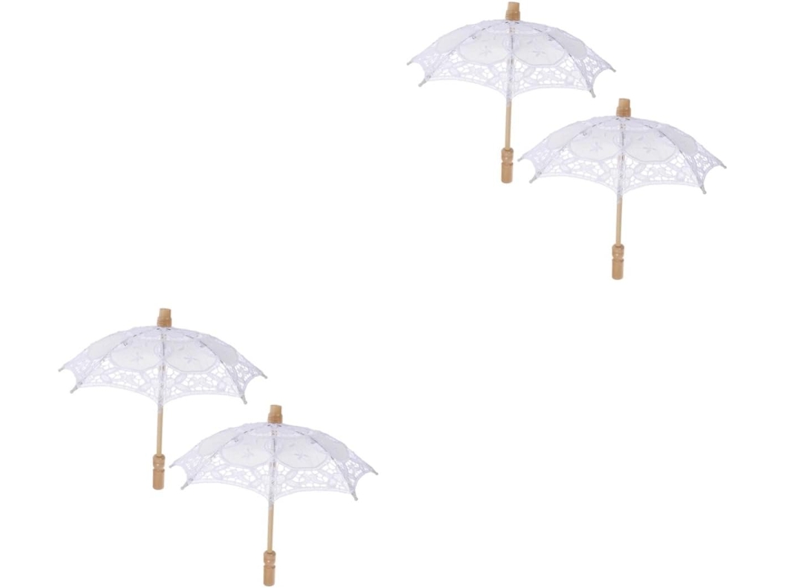 Conjunto De Acessórios Para Guarda-chuva Com 4 Peças: Mini Guarda-chuva Preto Gótico Para Noivas, Ideal Para Decoração De Casamento...