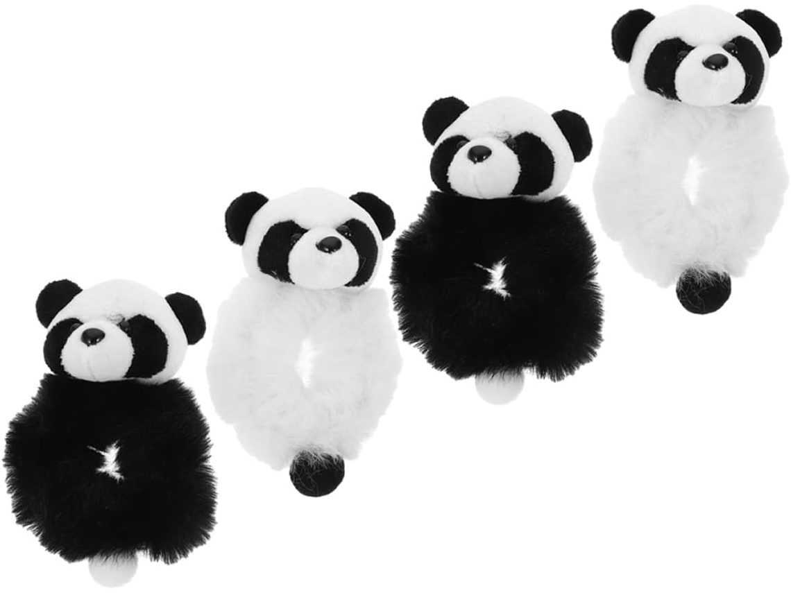 Lindos Prendedores De Cabelo De Pelúcia Em Formato De Panda, Resistentes E Duráveis, Conjunto Com 4 Unidades.