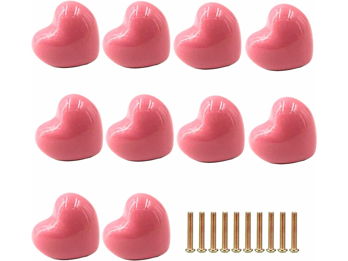 Conjunto De 10 Puxadores Cerâmica Rosa Para Armários, Material Moderno, Fáceis De Instalar, Ideais Para Penteadeiras