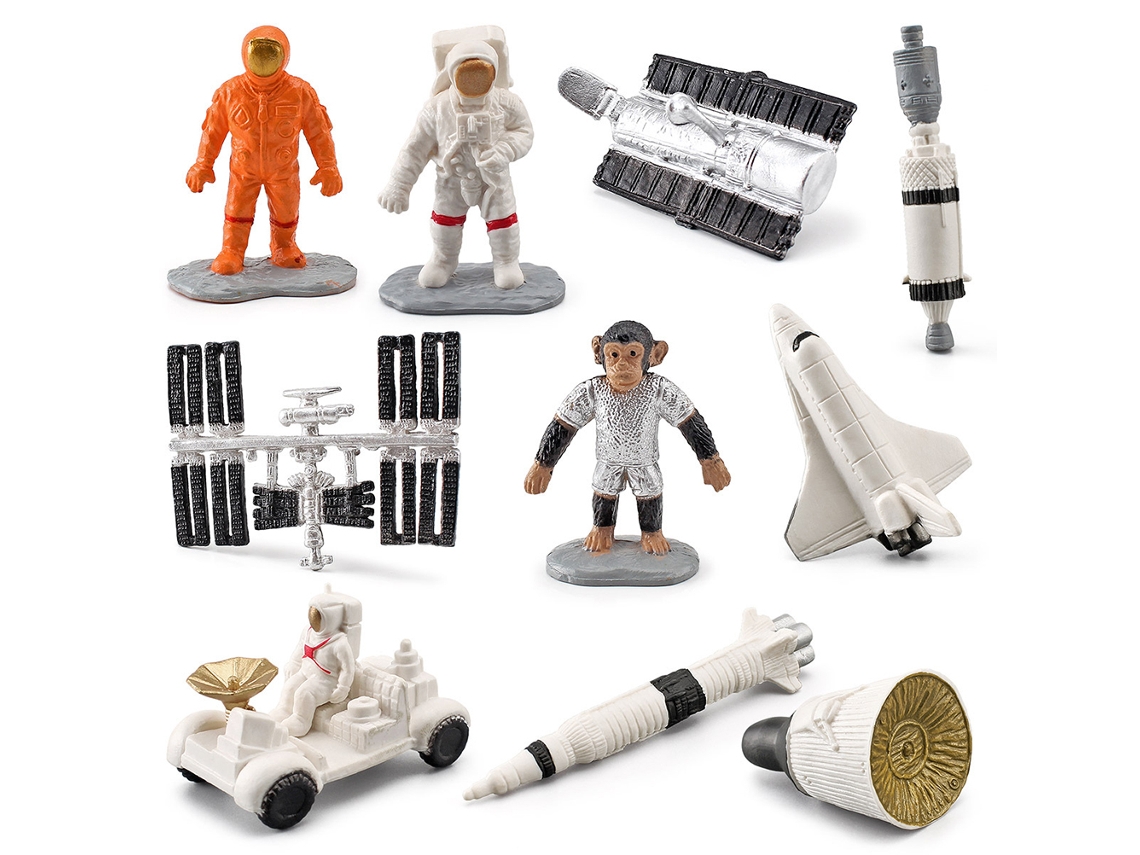 Mali 10pcs Conjunto de Modelos de Astronauta Pvc Brinquedos Miniaturas Decoração Torta Presente Infantil