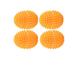 4pcs Bola Secadora Reutilizável Laranja de Pvc Oval para Secar Roupa Reduz Tempo e Energia | S/MARCA