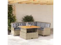 Vidaxl 2 Pcs Conjunto De Sofás P/ Jardim Com Almofadões Vime Pe Bege