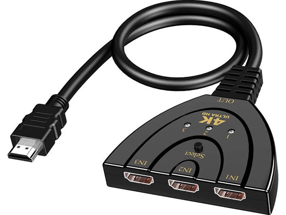 Conversor HOWEI HDMI Switch 3 in 1 (Preto) | Worten.pt