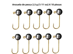 Pacote com 10 Anzóis Miniatura MDUG, aço de alto carbono, 2,5 g