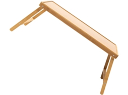 Mini Mesa Dobrável De Bambu Para Laptop Na Cor Bege