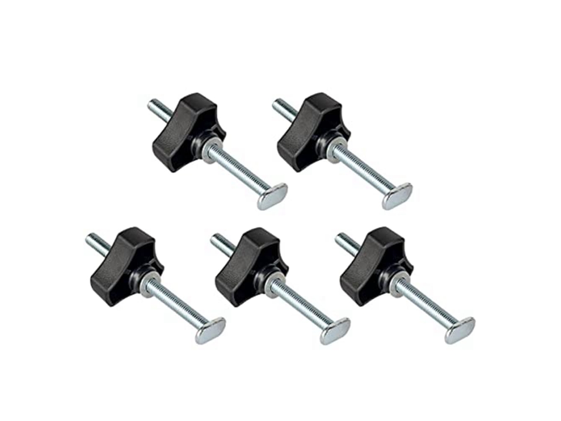 Conjunto de 5 Parafusos M8 para Trilho em T, Kit de Botão Ranhurado de 4 Polegadas com Arruelas e Acessórios. SFUSHOS