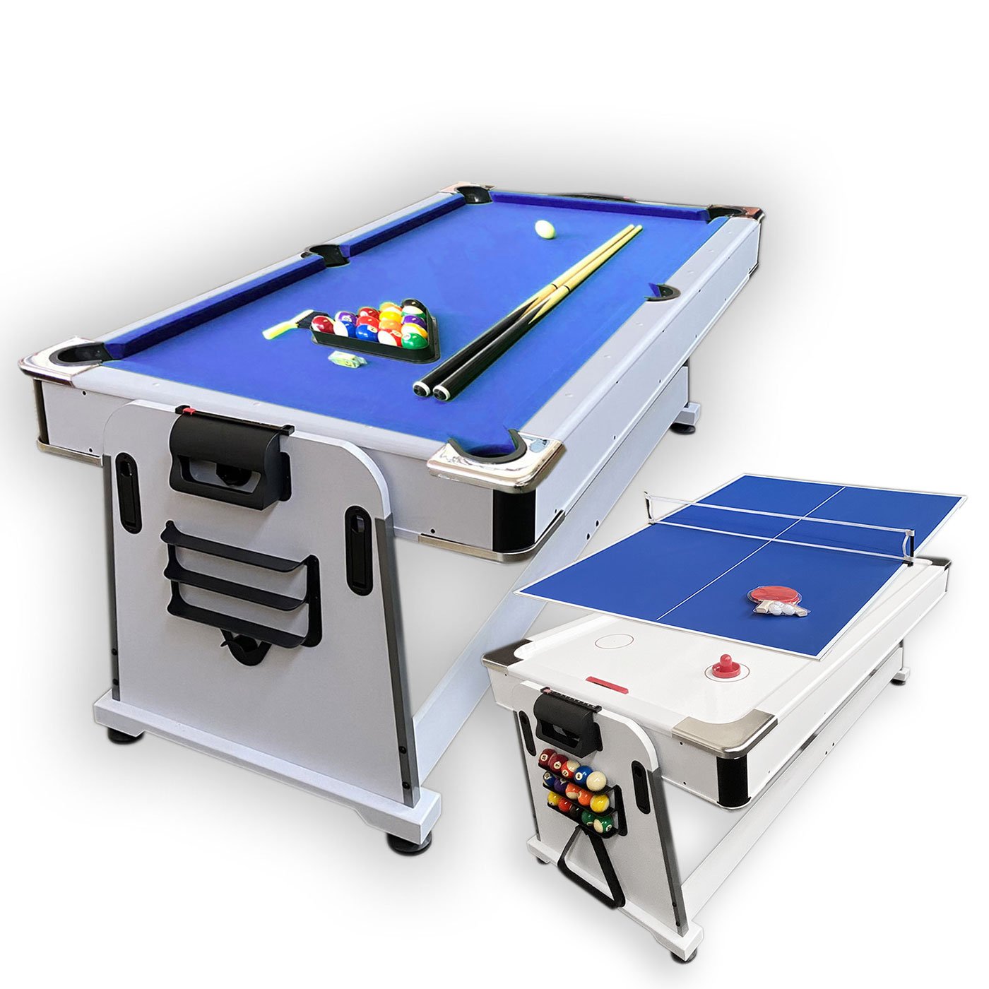 4 em 1 Multi mesa de jogo 7FT de bilhar, mesa de bilhar com