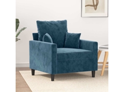 Vidaxl Poltrona 60 Cm Veludo Azul