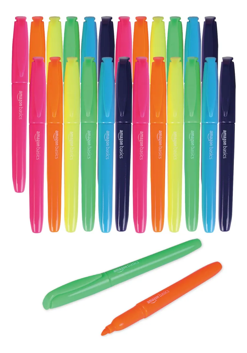 Marcadores Tinta Fluorescente Amazon Basics, Cinzel Tip X24vayotoy