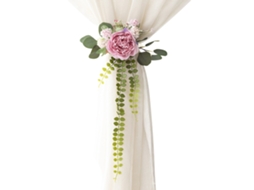 Laxiscreed Laços De Cortina Elegantes Para Cortinas Alcântara Com Laços Decorativos Flower Purple Peony