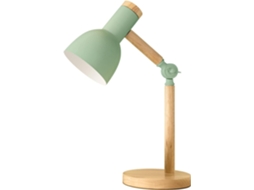 Lâmpada Mesa Madeira Verde Ajustável E27 12w Luz Quente, para Crianças Quarto/sala ZYBLSSBB