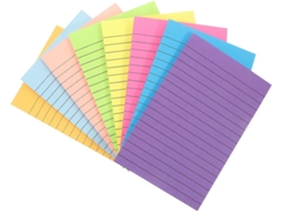 Blocos De Notas Adesivas Pautadas E Coloridas, De Portáteis Para Escritório E Casa, Anotações Práticas