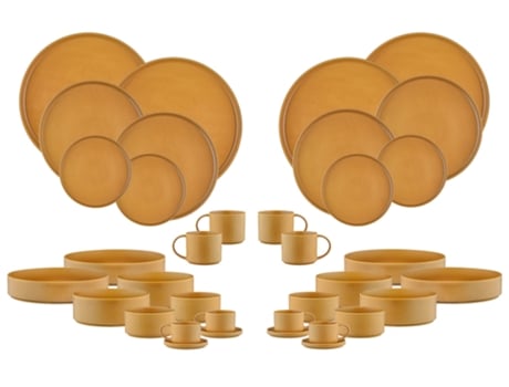 Conjunto Completo Scandi 36 Peças Ocre Bjorn