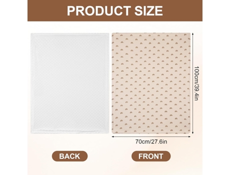 Manta De Bebê, 75 X 100 Cm, Algodão Macio E Respirável, Para Recém-nascidos, Meninos E Meninas (cáqui)