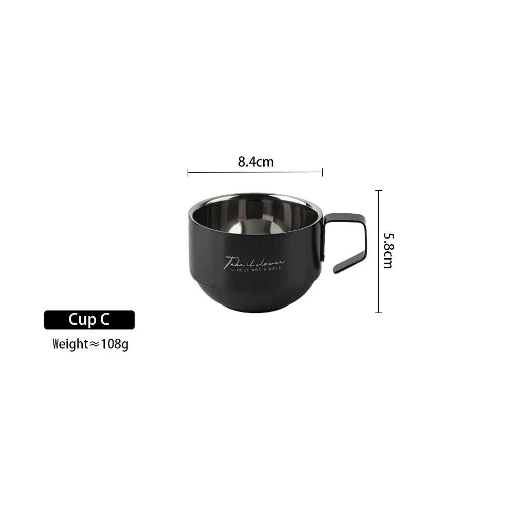 Caneca de Café de Aço Inoxidável 304 com Parede Dupla , Adequada para Café, Leite e Chá. MDUG (200 Ml)