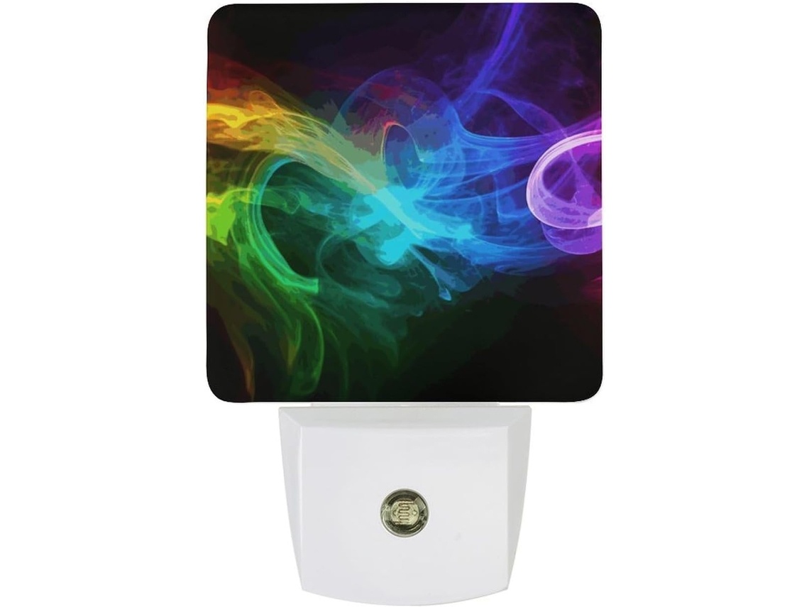 Luz Noturna De Parede Com Sensor Crepuscular, Led Fumê Com Efeito Arco Íris, Ideal Quarto E Corredor Acendimento