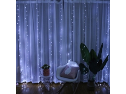 Cortina de Luzes Led , com Controle Remoto Usb, 8 Modos. MDUG (branca, 3m X 3m)