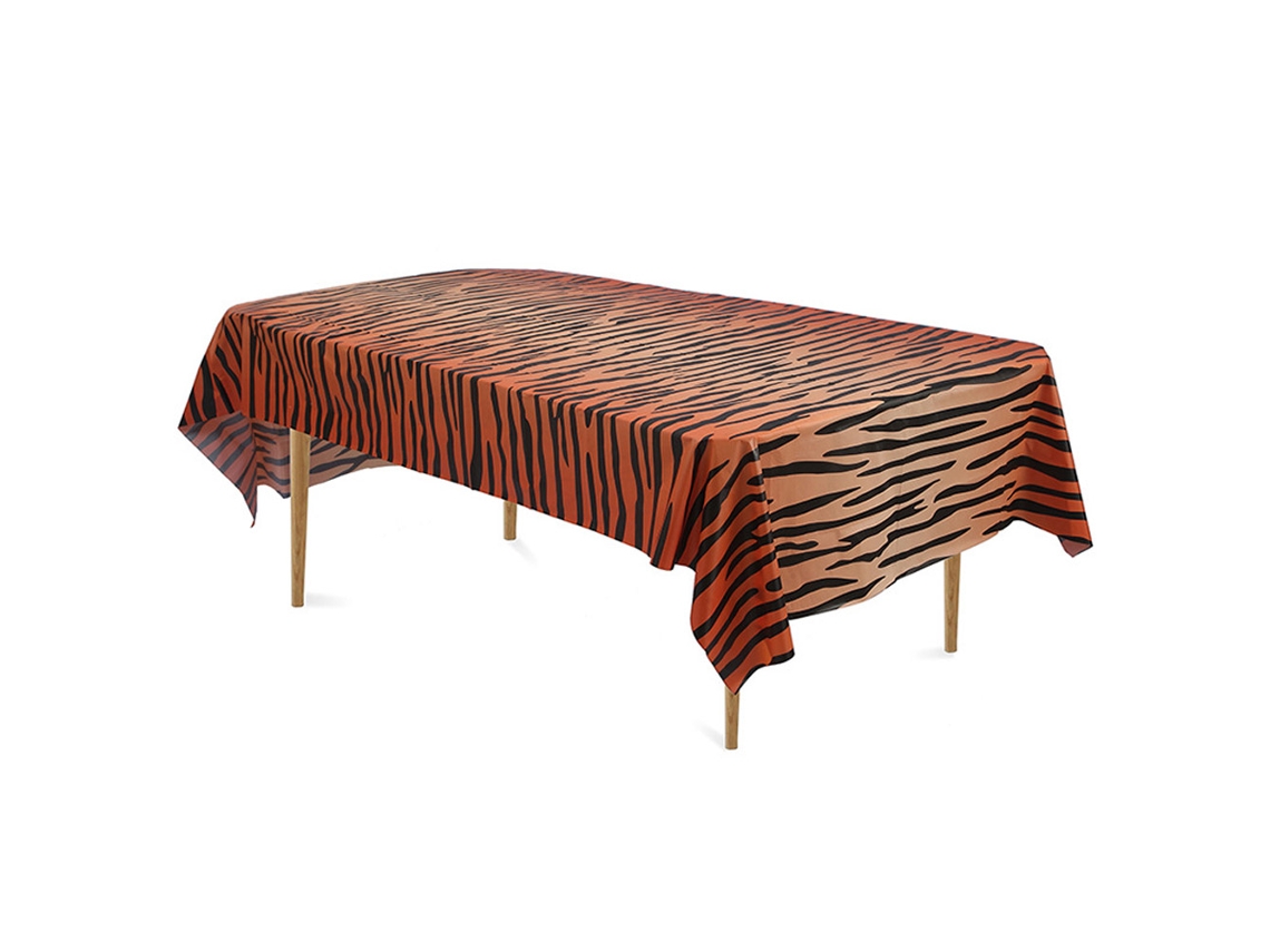 Toalha de Mesa Safári com Estampa de Tigre Zebra Girafa 3 Peças Artigos de Festa Estampa de Tigre