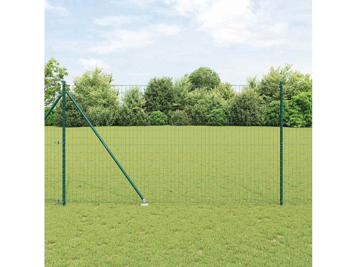 Vidaxl Cerca Europeia Com Pontas 10 X 1,5 M Aço Revestido De Pvc Verde