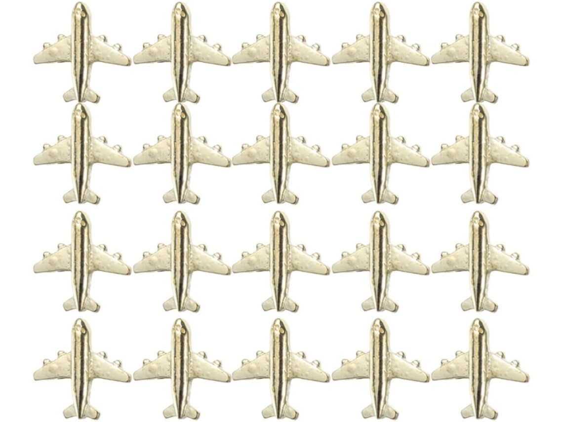 Vanzack Conjunto De 30-tachinhas Avião Em Metal Dourado Para Quadros Cortiça, Mapas E Marcação De Papel, Design Seguro E