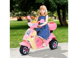 ® Scooter Elétrico Para Criança 3 Anos 6 v Metal + Polipropileno 108 x 51 x 75 cm Rosa/branco