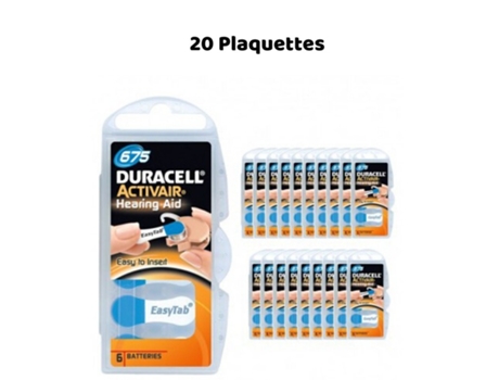 Duracell Activair 675 20 Inserts Baterias de Aparelhos Auditivos