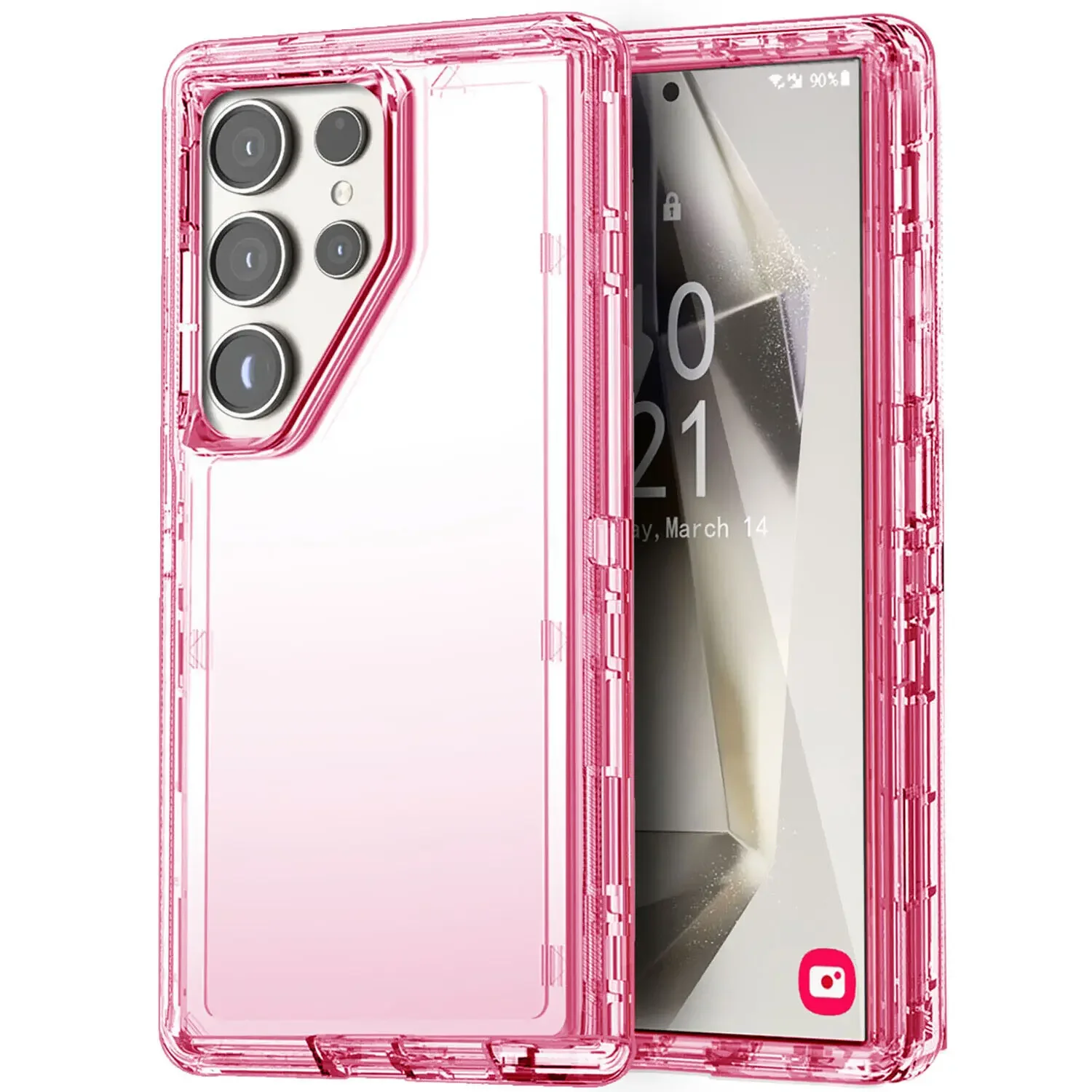 (rosa, Galaxy S25) Capa Transparente E Resistente A Impactos — Durável E Com Proteção Completa