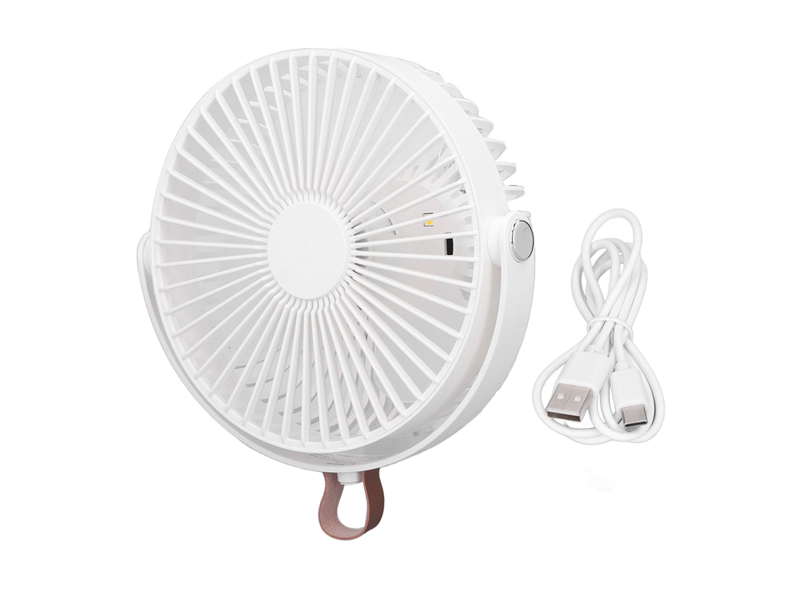 Vento Elétrico Portátil 3 Velocidades Usb Recarregável com Luz Noturna