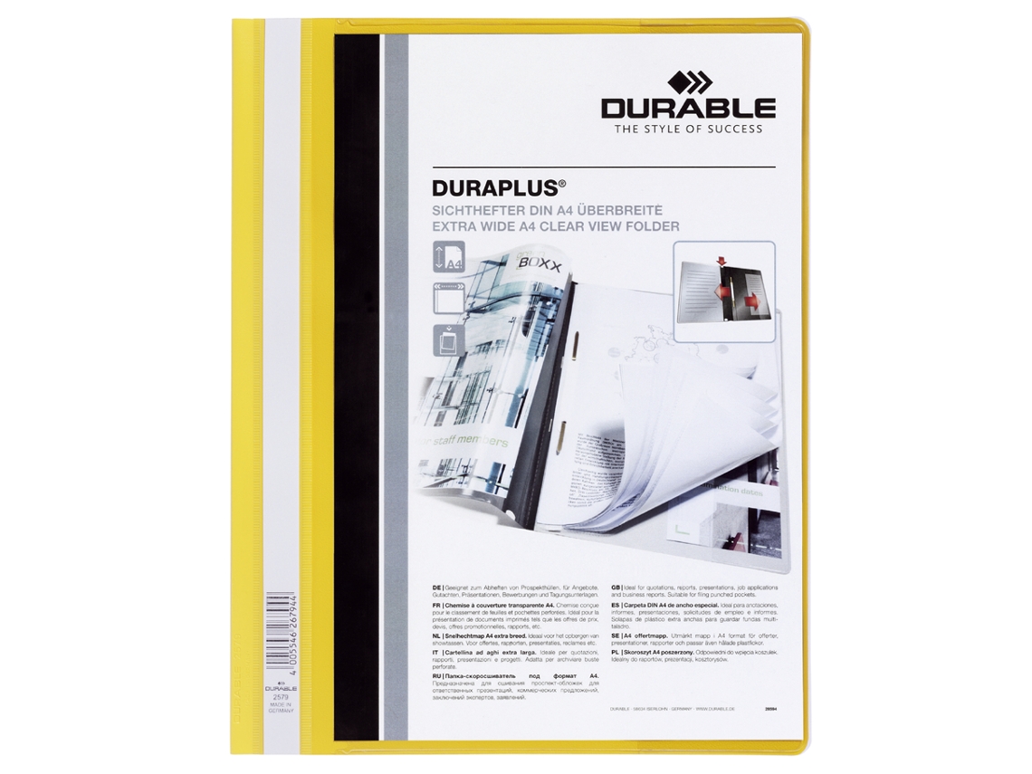 Pasta Durável Duraplus Din A4 Amarela Extra Larga DURABLE
