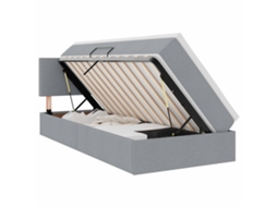 Conjunto 1 Cama Moderna Com Armazenamento Vidaxl Cinzento Poliéster (90 X 190 Cm)