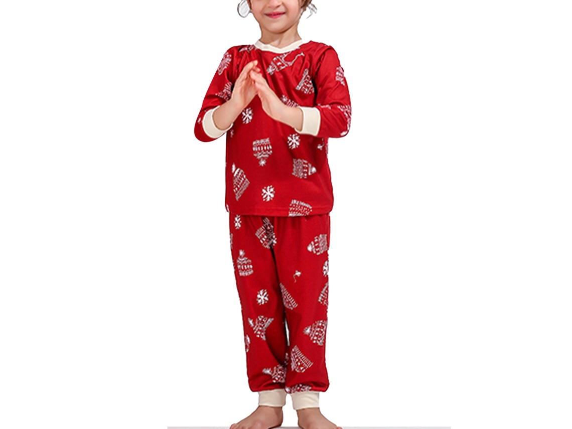 Pijama De Natal Para Crianças Com Padrão De Cervo Cartoon Da Laxiscreed - Conjunto Familiar Para 4-5 Anos