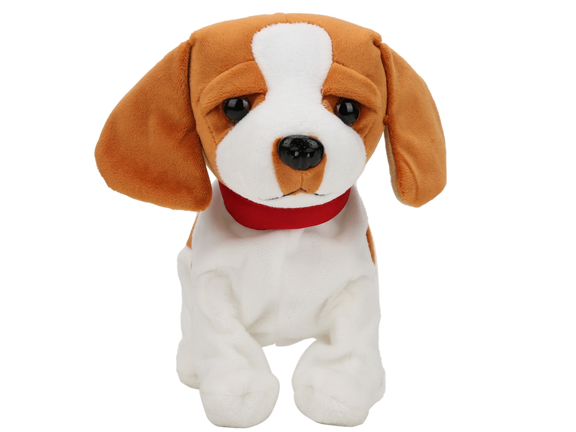 Primerox brinquedo Educativo Cachorro Simulado com Controle de Som Móvel 22x26cm Pelúcia
