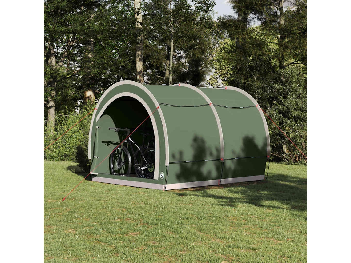 Vidaxl Tenda Para Arrumação De Bicicletas Verde 256 X 222 X 182 Cm