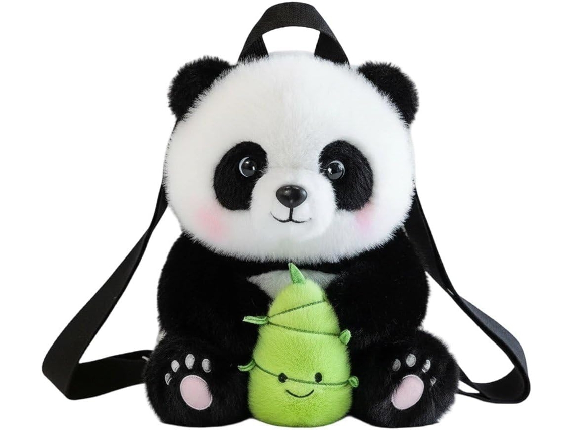 Mochila De Pelúcia, Panda Desenho Animado, Escolar, Viagem Leve, Bichinho Bolsa Ombro