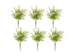 Conjunto de 6 flores artificiais little daisy pink para decoração LAXISCREED